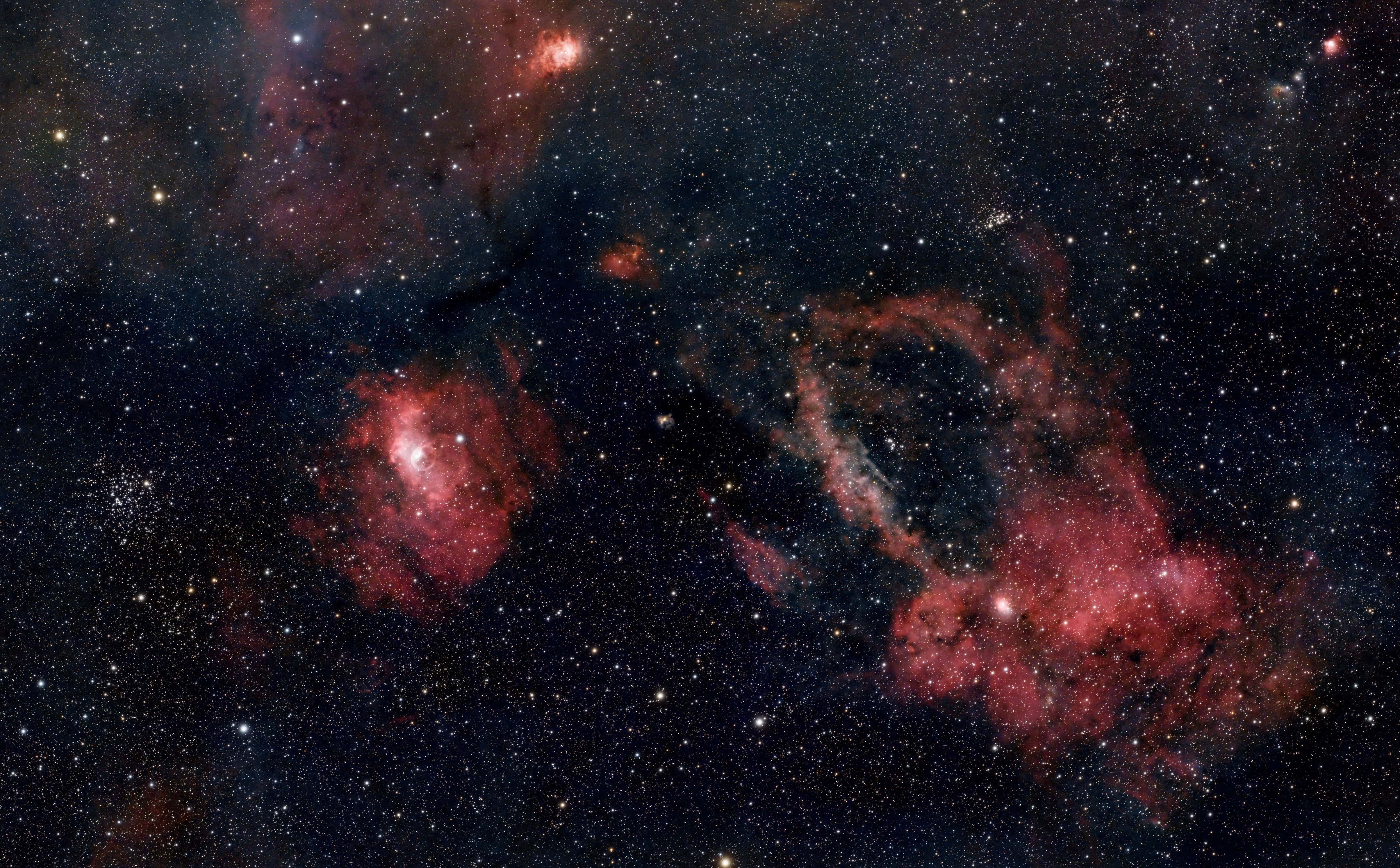 Lobster Claw and Bubble Nebula